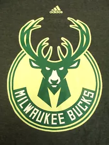 Milwaukee Bucks T-Shirt Adidas Climalite Herren XL Big Buc Logo anthrazit NEU - Bild 1 von 7