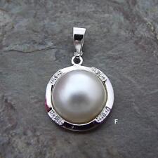 Natural White Mabe Pearl Silver Earrings Ring Pendant
