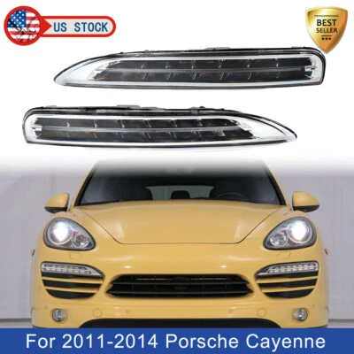 Par de luces de circulación diurna LED para parachoques para Porsche Cayenne 2011 2012 2013 2014 Foto 1 de 4