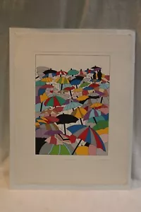 Umbrellas Covalt serigraph print limited edition 22/150 12.5x17 art CoA - Picture 1 of 4