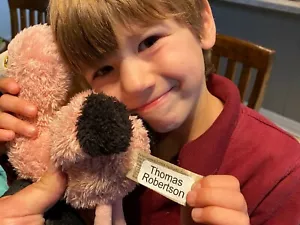 IRON ON TAGS - Personalised Name Labels Label tag Washable Clothing School Kids - Picture 1 of 12