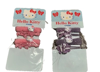 Lote de 2 paquetes de accesorios para el cabello Hello Kitty Sanrio 2008 ponis para el cabello nuevos Foto 1 de 4