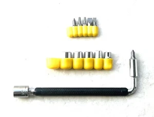 14-Pc Offset Socket Wrench Set, Skt: 1/4, 5/16, 11/32, 3/8, 7/16, 1/2 & Bit: 6pc - Picture 1 of 2