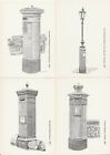 4x Post Office Cards Victorian Pillar Boxes 1863-1885 NWPB Series 3 2nd Print