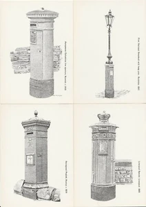 4x Post Office Cards Victorian Pillar Boxes 1863-1885 NWPB Series 3 2nd Print - Picture 1 of 6