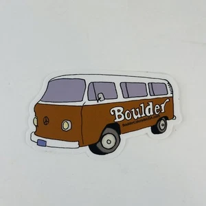 Boulder Colorado Hippie Van Volkswagen Odd-shaped STICKER, Label, Decal - Picture 1 of 2