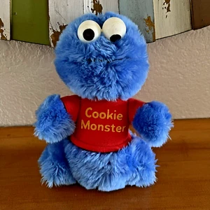 Vtg Sesame Street Cookie Monster 8” Plush Hasbro Softies Preschool Baby Rattle - Picture 1 of 7
