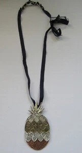 Libby Edelman blue ribbon pineapple necklace NEW with tags - Picture 1 of 4