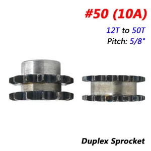Sprocket 5/8 Inch 15.875mm Pitch 12T-50T Tooth for #50 (10A) Duplex Roller Chain - Picture 1 of 10