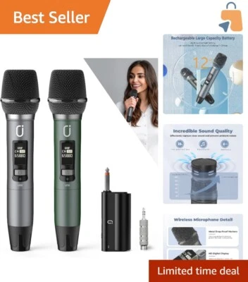 Professional Wireless Karaoke Microphones - 12 Hour Battery with Plug and Play - Image 1 of 4