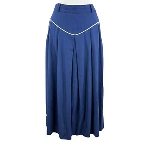 Falda larga bordada vintage azul marino talla mediana - Imagen 1 de 5