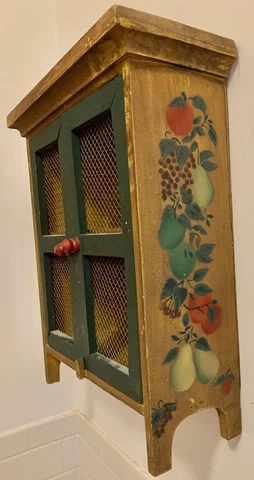 Vintage Folk Art Wooden Medicine Cabinet Cover