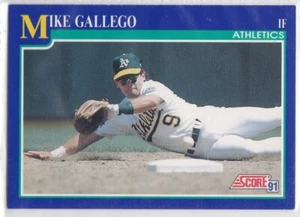 M) 1991 Score Baseball Trading Card - Mike Gallego #476 - Picture 1 of 2