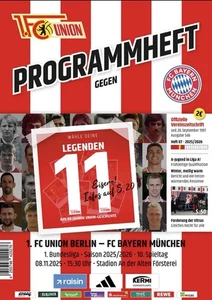 Stadionheft  1.Bundesliga 1. FC Union  Berlin – FC Bayern München Neu - Bild 1 von 1