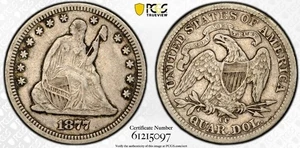 1877-CC Seated Quarter PCGS VF30 ORIGINAL and SUPER PQ! - Picture 1 of 1