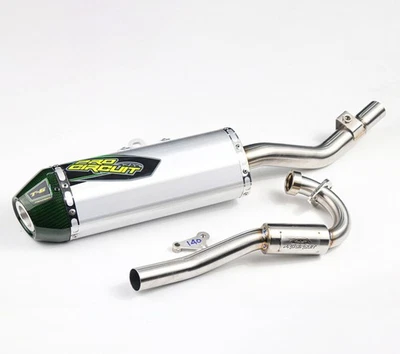 Full System Carbon Green Racing Exhaust Pipe Kit For KAWASAKI KLX140 KLX140L - Image 1 of 4