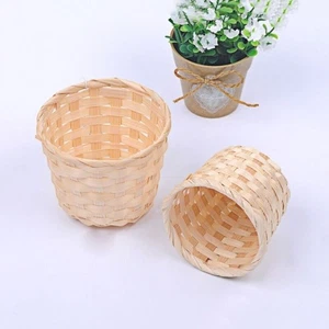 Small Bamboo Sundries Basket Bamboo Fruit Basket Sundries Organizer - Picture 1 of 12