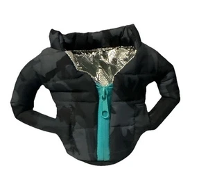 Puffin Beverage Jacket Koozie Can Cooler Grey Camo Puffer Jacket Drink Holder - Picture 1 of 8