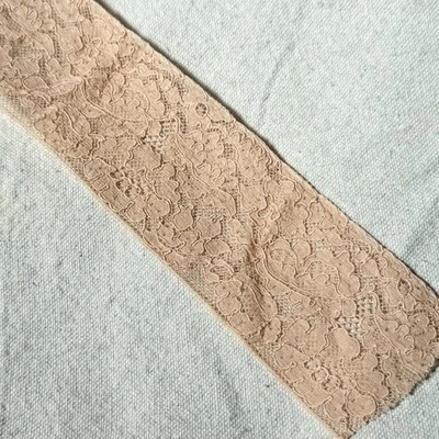 Vtg 2 1/4" Wide Peachy Pink Floral Lace Trim 2+ Yards - Image 1 of 3