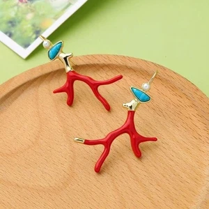 Clear Enamel Glaze Earrings U-Shaped Geometric Drop Earrings Party - Picture 1 of 9