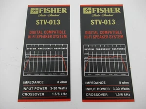 Gebrauchte Vintage Fisher STV-013 Etiketten/Aufkleber (2) "Ansehen" - Bild 1 von 4