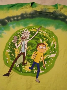 Rick & Morty Adult Swim T-Shirt Size Large Tie Dye Portal - Picture 1 of 9