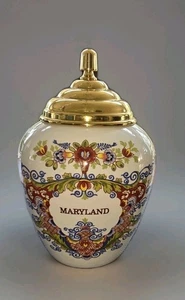 Original Delft Royal Goedewaagen Maryland Tobacco Jar Ginger Humidor Brass Lid - Picture 1 of 12