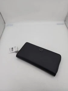 NWT Coach CJ884 Accordion Wallet Signature Canvas Long Wallet Black OUTLET - Picture 1 of 10