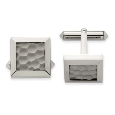 Titanium Hammered Cuff Links - Image 1 of 3
