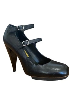Lanvin Double Strap Black Leather Mary Jane Heels Pumps Sz 36 6 $1400 - Picture 1 of 10