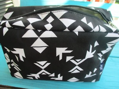 Bolsa de aseo grande de cosméticos para mujer N. Gil flecha negra blanca Foto 1 de 4