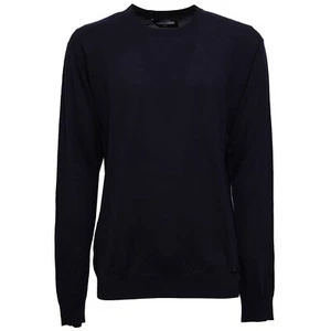 5742W maglione uomo DSQUARED2 blue wool round-neck sweater man - Picture 1 of 4