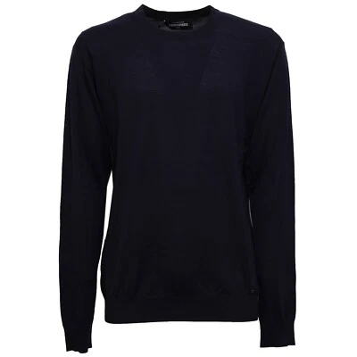 5742W maglione uomo DSQUARED2 blue wool round-neck sweater man - Image 1 of 4