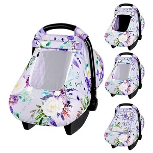 Purple Floral Waterproof Car Seat Cover for Babies, Windproof and Kick-Proof,... - Picture 1 of 8