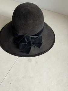 MAKINS S M SOFT BEAVER FELT FEDORA WIDE BRIM BROWN New York Cashmere Bow - Picture 1 of 6