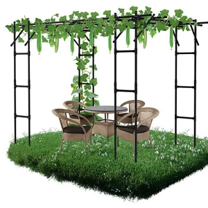 SLSY Large Tall Grape Vine Support Arch Arbor Trellis 87"x118"x79" Garden Arch - Picture 1 of 21