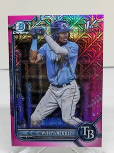 Willy Vasquez 2022 Bowman Chrome 1st Bowman Fuchsia # /199 Tampa Bay Rays - Picture 1 of 2