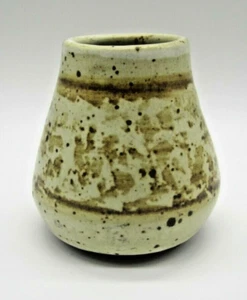 Vtg 1980s Small Art Pottery Stoneware Vase Speckled signed Torneby 4" - Bild 1 von 6
