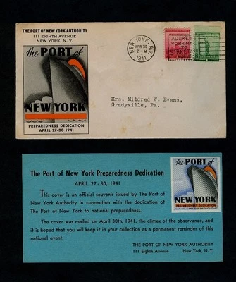 4/31/1941 Port Authority of New York Preparedness Dedication Cover + Insert - Image 1 of 2