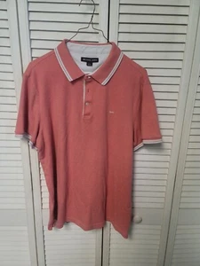 Camisa polo para hombre Michael Kors corral/salmón/rosa, grande, manga corta, algodón - Imagen 1 de 4