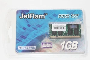 New - 1GB Transcend JetRAM DDR2 PC2-5300 SO-DIMM 667MHz CL5 Laptop Memory NIP - Picture 1 of 5