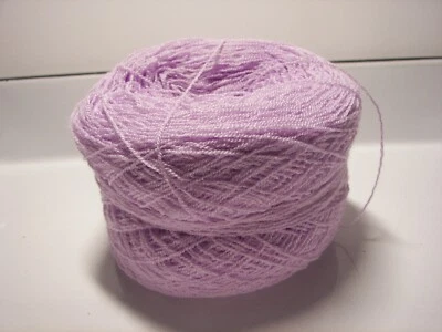 One 4 oz Cake ~Unbranded Rayon & Wool Blend Lace/Fingering Wgt Yarn ~ Lavender - Image 1 of 2