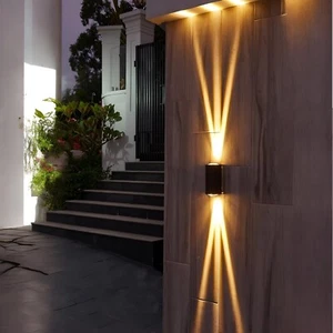 Modern LED Up Down Wall Light Sconce Dual Head Lamp Fixtures Outdoor Waterproof - Picture 1 of 12