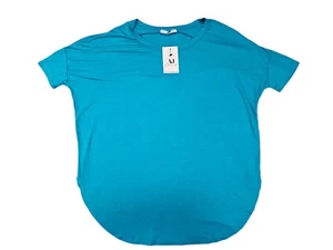 NWT My Amelia James Womens Medium Robin Egg Blue Short Sleeve Top - Picture 1 of 4