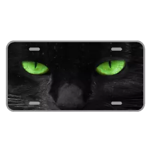 Custom Personalized License Plate Car Auto Tag Design With Cat Green eyes - Picture 1 of 1