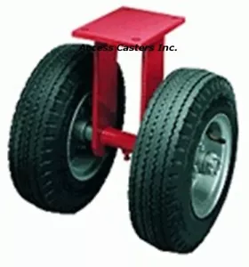 R-7208-PR Hamilton 8" Dual Wheel Pneumatic Rigid Plate Caster, 660 lbs Capacity - Picture 1 of 2