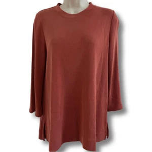 J.Jill Long Sleeve Terracotta Colored Cotton Sweater Tunic Top. Loose Fitting. S - Picture 1 of 5