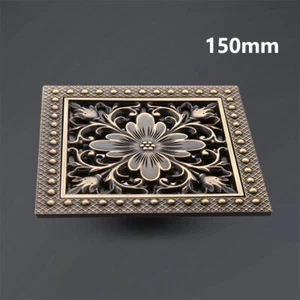 Inserto piastrelle scarico acqua pavimento doccia rifiuti ottone antico quadrato bagno 15X15CM - Foto 1 di 10