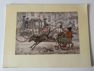 Vintage Print Anton Pieck Proost Dutch Scene Donkey Cart Donald #9770 Decoupage - Bild 1 von 4