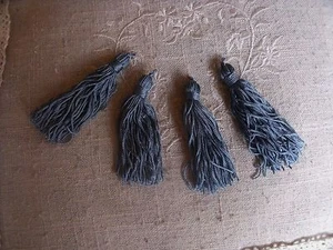 MS 4 ANCIENS POMPONS GLANDS PASSEMENTERIE REYMONDON AIDA BLEU JEAN - Bild 1 von 1